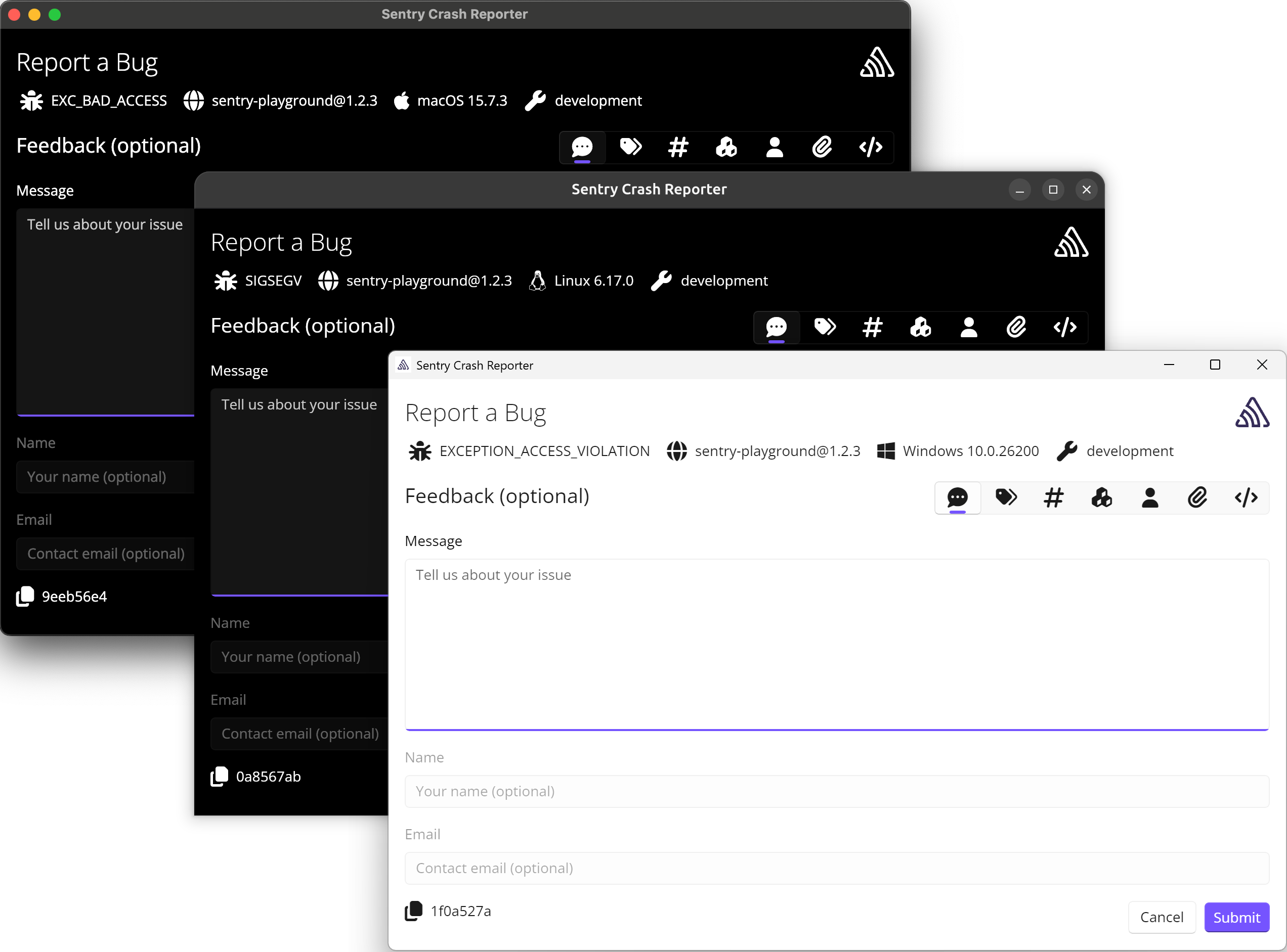 Sentry Crash Reporter